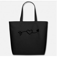 Love Arrow-Hand Drawn Comic Style Black Eco-Friendly Tote Bag